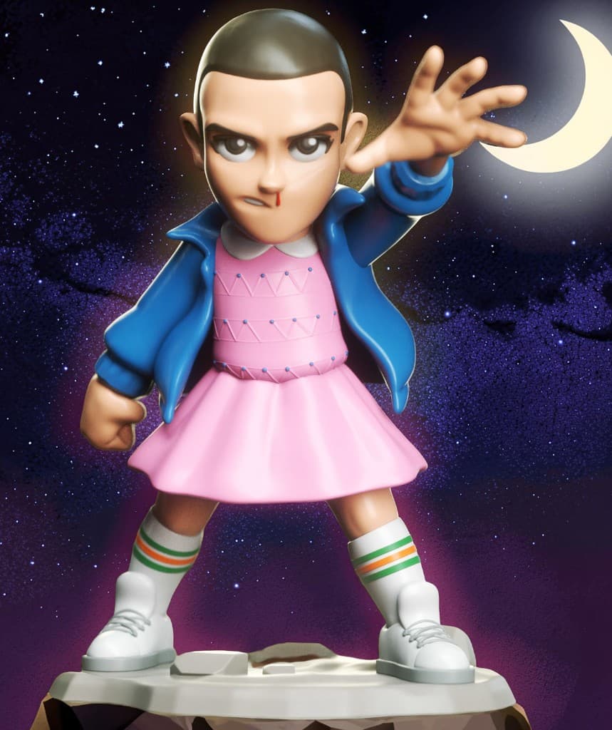 Eleven Chibi — pose de poder com base rochosa