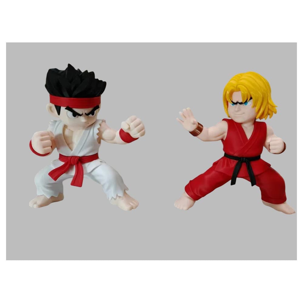 Kit Chibi Ryu e Ken — studio fundo claro
