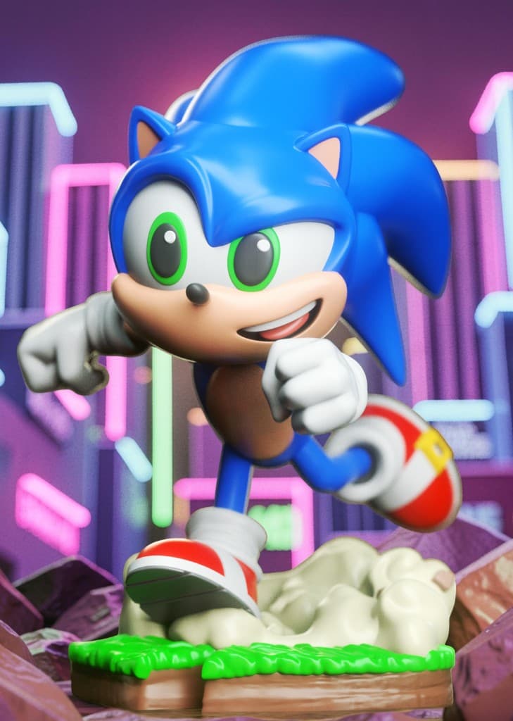 Sonic Chibi — cenário neon