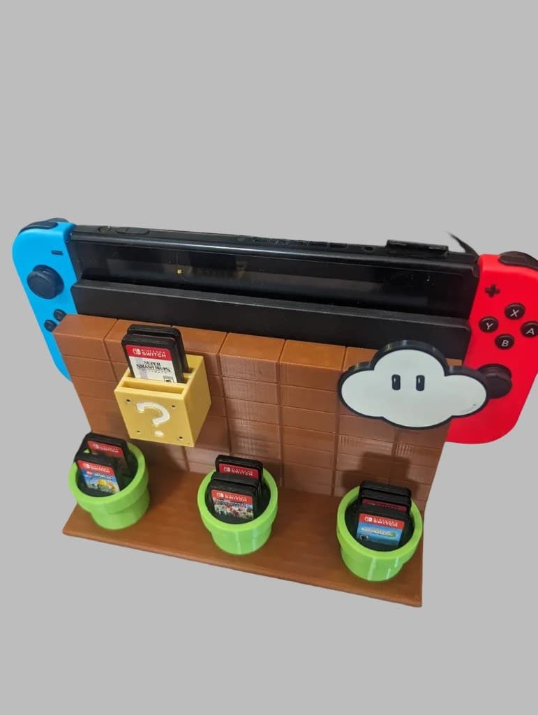 Suporte Nintendo Switch — Mario (Dock + Cartuchos)
